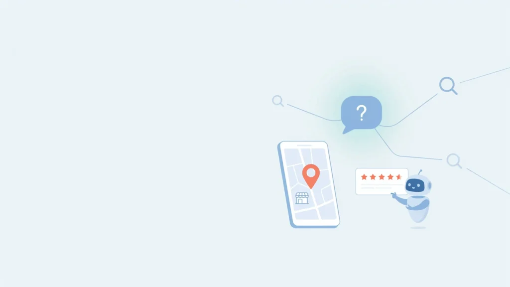 AI assistant recommending a local business on a mobile map, showing how LLMs are changing local business search in 2026.