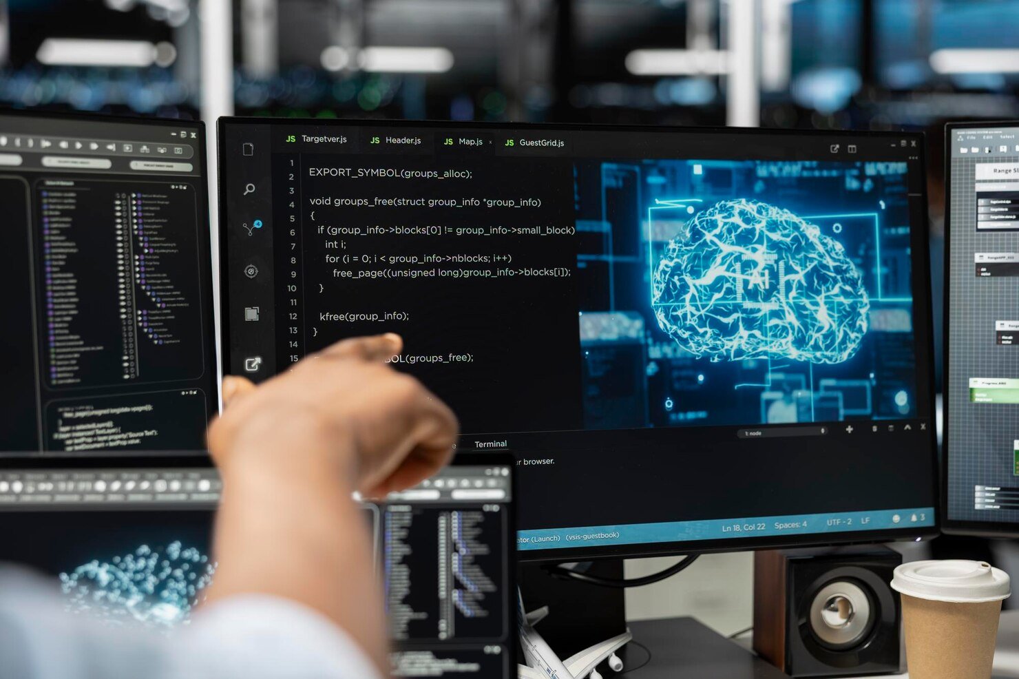 close up server hub expert using artificial intelligence reduce downtime 482257 125049
